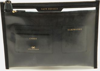 Anya Hindmarch Transparent/black Pvc And Leather Clutch