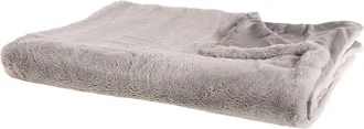 Beliani Coperta Di Plaid Decorativa Da Soggiorno 150 X 200 Cm Grigia Chaab
