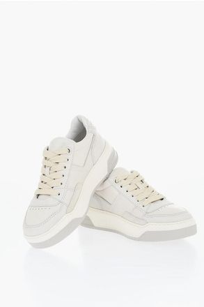 Hogan Lace-Up Leather Sneakers With Rubber Sole size 39