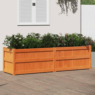 vidaXL Vidaxl - Jardinera Exterior Madera Maciza Pino Marr&oacute;n Cera 180x50x50cm