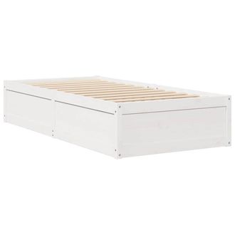 Berkfield Home Modern Bed Frame without Mattress White 90x190 cm Single Solid Wo