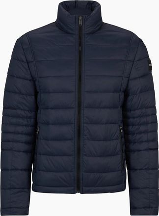 HUGO BOSS Mens Solid Patterned Puffer Jacket - Navy - Size: 44/Regular