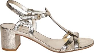 Del Carlo 12122 Crackweb Pirite - Dames - Sandalen met hakken - Geel - 38 1/2 EU - Leer - Schoenen