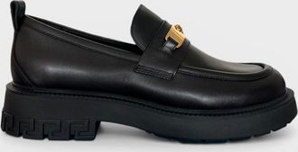 Versace Mens Medusa Logo Leather Loafer Black - Size UK 9