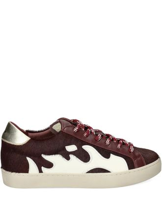 Gamin flame-patch sneakers - women - Calf Leather/Calf Leather/Rubber - 39 - Brown