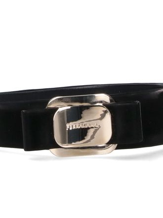 Ferragamo Womens Accessories Black Lamb Leather