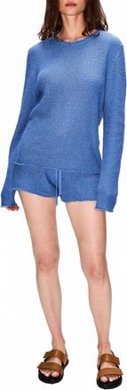 The Elder Statesman Nora Lite Thermal Long Sleeve Top In Melancholy