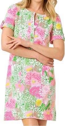 Lilly Pulitzer Cameron Popover Dress In Resort White Mum Patch