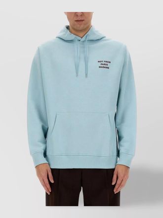 Drôle de Monsieur drawstring hood front pocket sweater