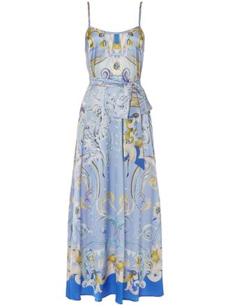 Temperley London Carline-print slip dress - Blue