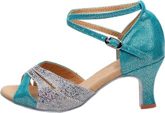 Generic Elegant Womens Prom Ballroom Latin Dance Sandals with Fashion Rhinestone Embellishments for Stylish Performances (B, 5.5)