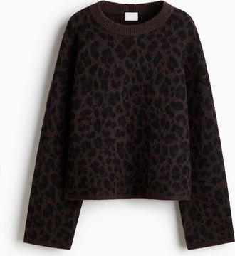 H&M Pullover in Jacquardstrick - Brown