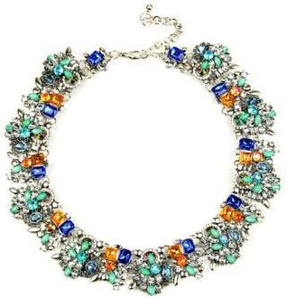 Eye Candy Los Angeles Ivy Crystal Cluster Collar Necklace in Silver at Nordstrom Rack