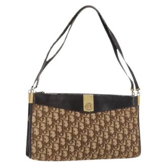 Dior Pre-owned Shoulder Bags, female, Brown, Size: ONE SIZE Pre-owned Trotter Canvas Shoulder Bag