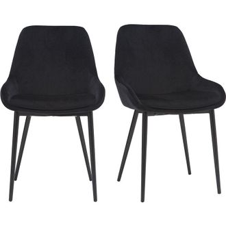 Miliboo Set di 2 sedie in velluto nero holo