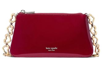 Kate Spade New York Grace Patent Leather Heart Hw Pochette Wallet Womens Handbags Dark Scarlet
