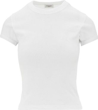 Saint Laurent Cassandre embroidery jersey T-shirt Woman M