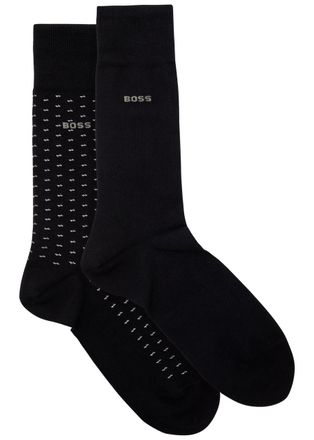 BOSS Boss Patterned Cotton-blend Socks - set of two - Black - XS