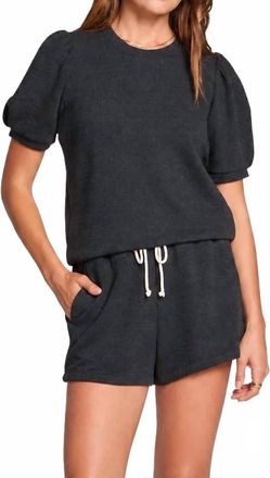 Saltwater Luxe Short Sleeve Pullover & Shorts Set In Black