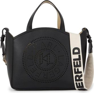 Karl Lagerfeld Tote S Zwart Cirkelvormig Geperforeerd Logo - Dames - Handtassen - Zwart - ONE Size - Tassen