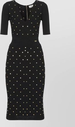 Elisabetta Franchi studded knit dress knee length