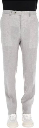 Pantaloni Torino Broeken, Heren, Grijs, L, Linnen, Slim Fit Linnen Broek