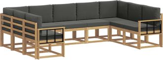 vidaXL Conjunto De Sof&aacute;s De Exterior 9 Uds. Blanco Y Antracita Vidaxl