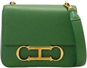Carolina Herrera Cross Body Bags, female, Green, Size: ONE SIZE Initials Insignia
