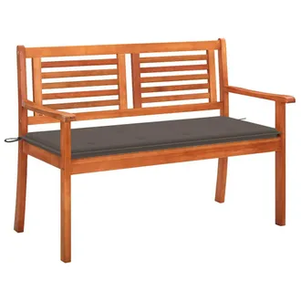 vidaXL Vidaxl - Panchina Da Giardino 2 Posti E Cuscino 120cm Massello Eucalipto