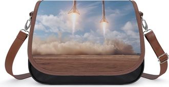 Generic Spacees Falcon Heavy Boosters Landing Crossbody Bags for Women Shoulder Messenger Bag Purse Handbags