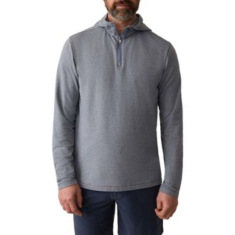 Faherty Movement Quarter Zip Hoodie in Charcoal Stream Stripe at Nordstrom Rack, Size Xx-Large