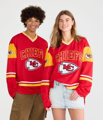 A&eacute;ropostale Long Sleeve Kansas City Chiefs V-Neck Top