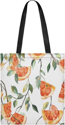 Generic Watercolor Pizza Slices Tree Womens Tote Casual Shopping Bag Lightweight Shoulder Bags Hobos Handbag for Work Travel Daily 35x40cm