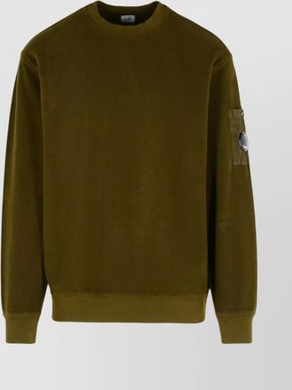 C.P. Company military cotton sweater featuring arm pocket