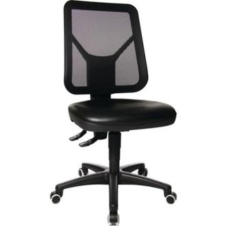 Topstar Silla Operativa Giratoria Tec 80 C Deslizadores De Suelo + Reposapi&eacute;s Espuma De Poliuretano Negro