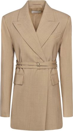 Sportmax Long Double-breasted Wool Blazer