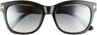 Tom Ford Lauren 52mm Sunglasses in Shiny Black/Smoke Mirror at Nordstrom Rack