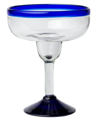 10 Strawberry Street Set of 6 Rim Margarita Handblown Mexican Glasses