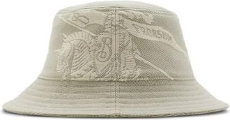 Burberry Equestrian Knight Motif Cotton Blend Bucket Hat, Size Medium