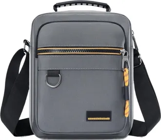 Generic Compatible For Men Casual Shoulder Bag Multi-pockets Lightweight Simple Square Handbag(White)