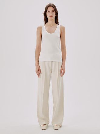 Another Tomorrow SLIM TANK TOP in White at Nordstrom, Size X-Large It