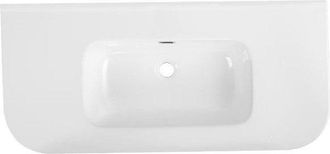 Saniclass Terra Meubelwastafel - 81x46x2cm - afgeronde hoeken - 1 wastafel - zonder kraangaten - wit glans