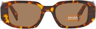 Prada Dark Brown Rectangular Ladies Sunglasses PR 17WSF VAU2Z1 51