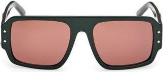 MCM 55mm Navigator Sunglasses in Shiny Dark Green /Roviex at Nordstrom Rack