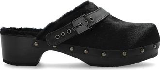 Scholl Mules in Pelle Pescura Robin - - Shoes - Donna - Nero - 39 EU
