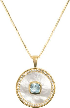 Freya Rose Aquamarine Mother Of Pearl Necklace at Nordstrom, Size 9.25