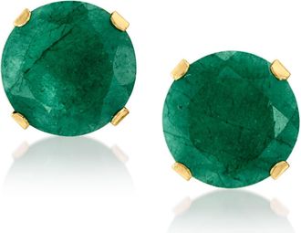 Canaria Canaria Emerald Martini Stud Earrings in 10kt Yellow Gold