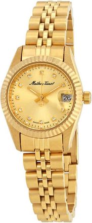 Mathey-Tissot Mathey II Quartz Crystal Gold Dial Ladies Watch D710PDI