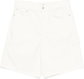 Les Deux Carpenter Denim Short - Heren - Denim shorts - Wit - W28 - Denim - Korte Broeken