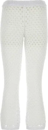Valentino Garavani Womens White Mesh Valentino Garavani Escape Pant Bianco Pantaloni Trousers
